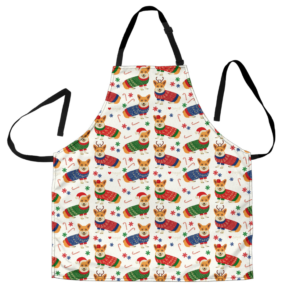 Corgi Christmas Pattern Adjustable Apron