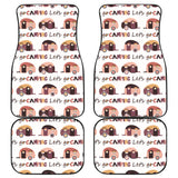 Camper Van Pattern Print Design 01 Front and Back Car Mats