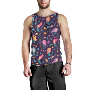 beautiful mermaid Fish jellyfish algae other marine world Men Tank Top