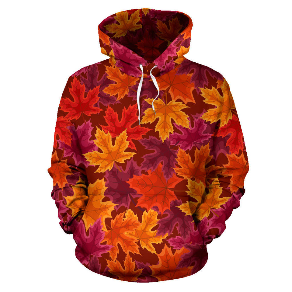 Autumn Maple Leaf Pattern Men Women Pullover Hoodie