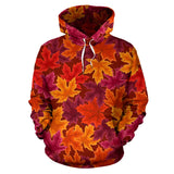 Autumn Maple Leaf Pattern Men Women Pullover Hoodie