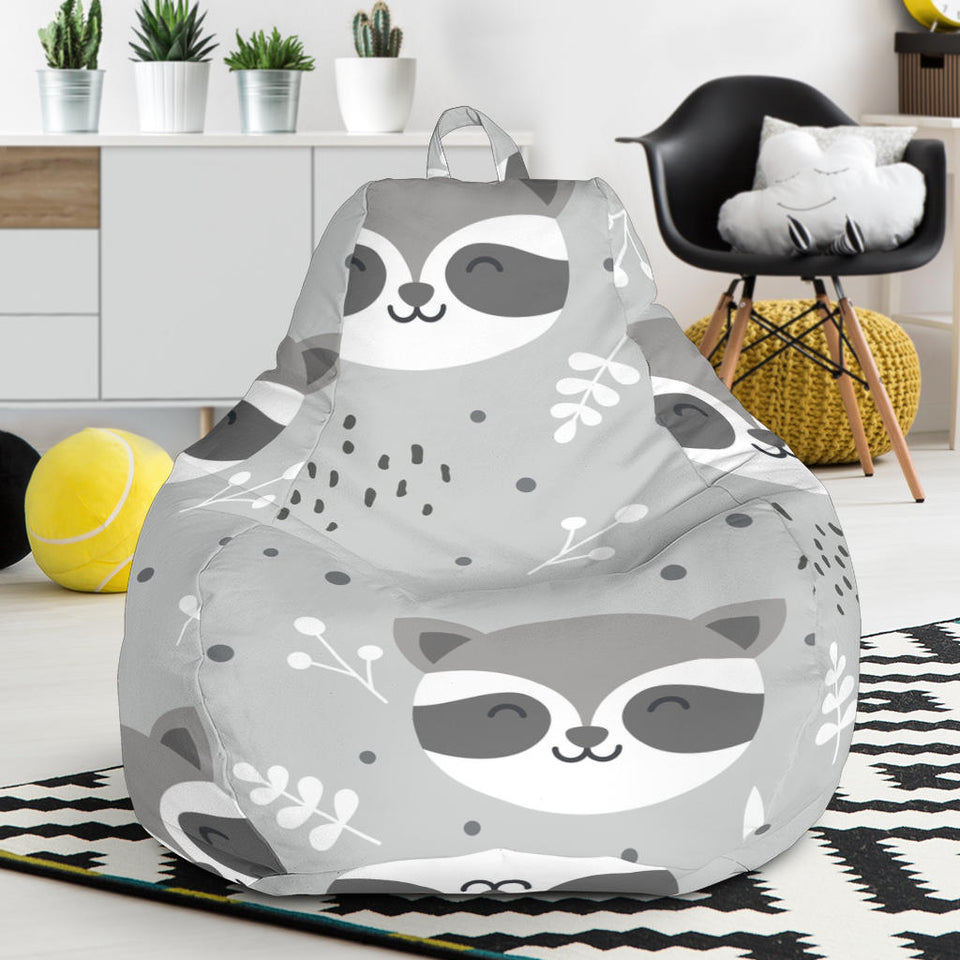 Cute Raccoons Leaves Dot Bean Bag Cover