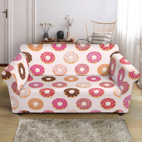 Colorful Donut Pattern Loveseat Couch Slipcover