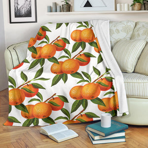Oranges Pattern Background Premium Blanket