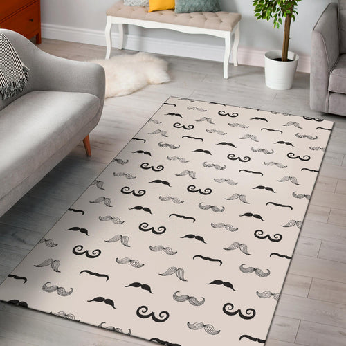 Mustache Beard Pattern Print Design 05 Area Rug
