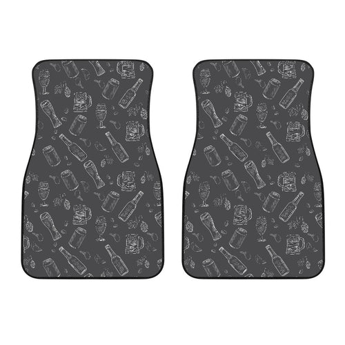 Beer Hand Drawn Pattern  Front Car Mats