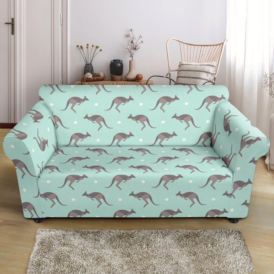 Kangaroo Pattern Background Loveseat Couch Slipcover