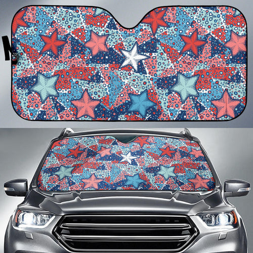 Hand Drawn Colorful Starfish Car Sun Shade