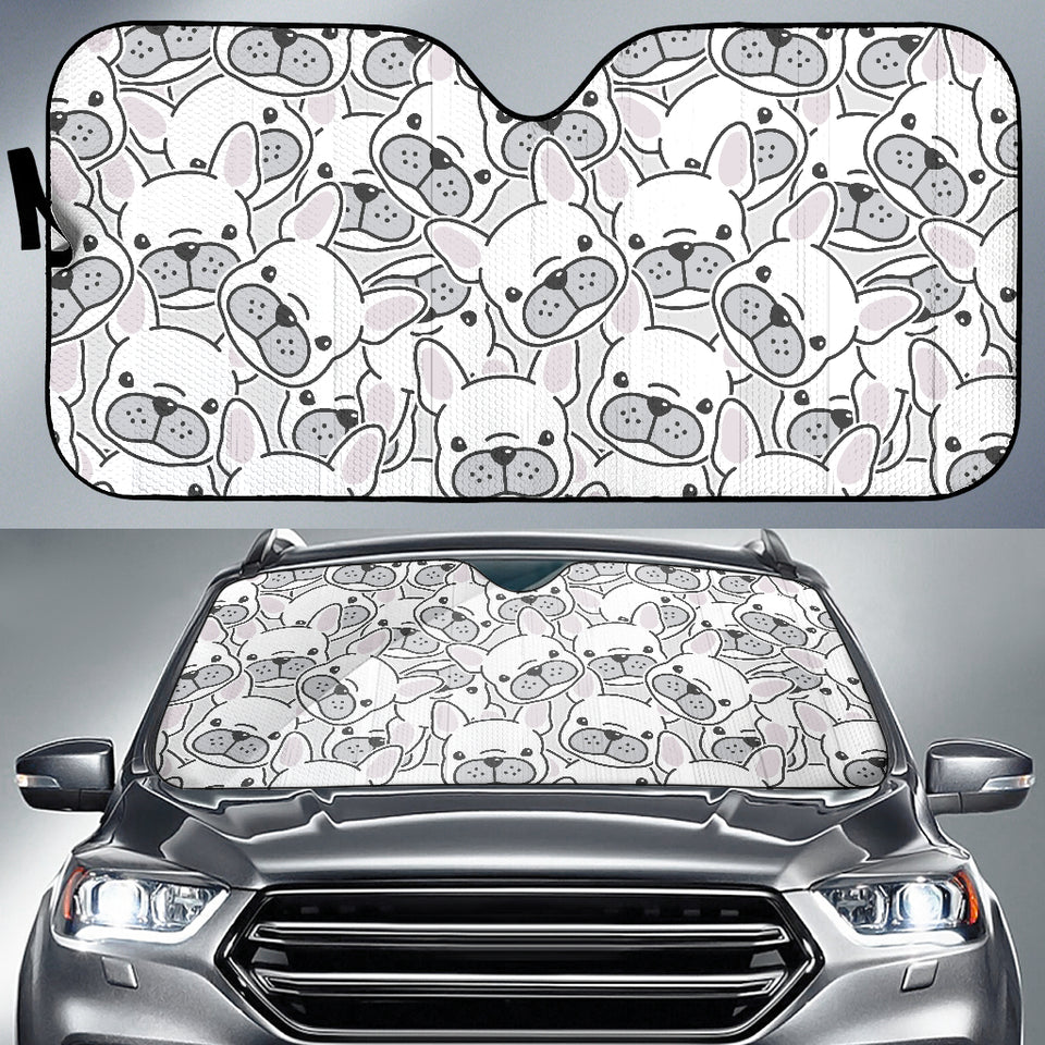 Cute French Bulldog Head Pattern Car Sun Shade