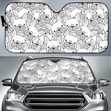 Cute French Bulldog Head Pattern Car Sun Shade