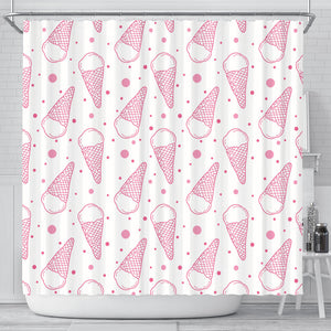 Hand Drawn Ice Cream Pattern Shower Curtain Fulfilled In US