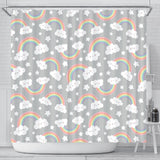 Cute Rainbow Clound Star Pattern Shower Curtain Fulfilled In US