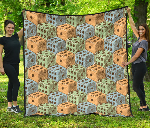 Dice Pattern Print Design 05 Premium Quilt