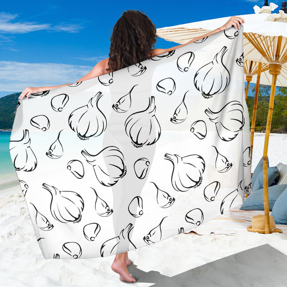 Garlic Pattern Black White Sarong.
