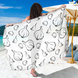 Garlic Pattern Black White Sarong.