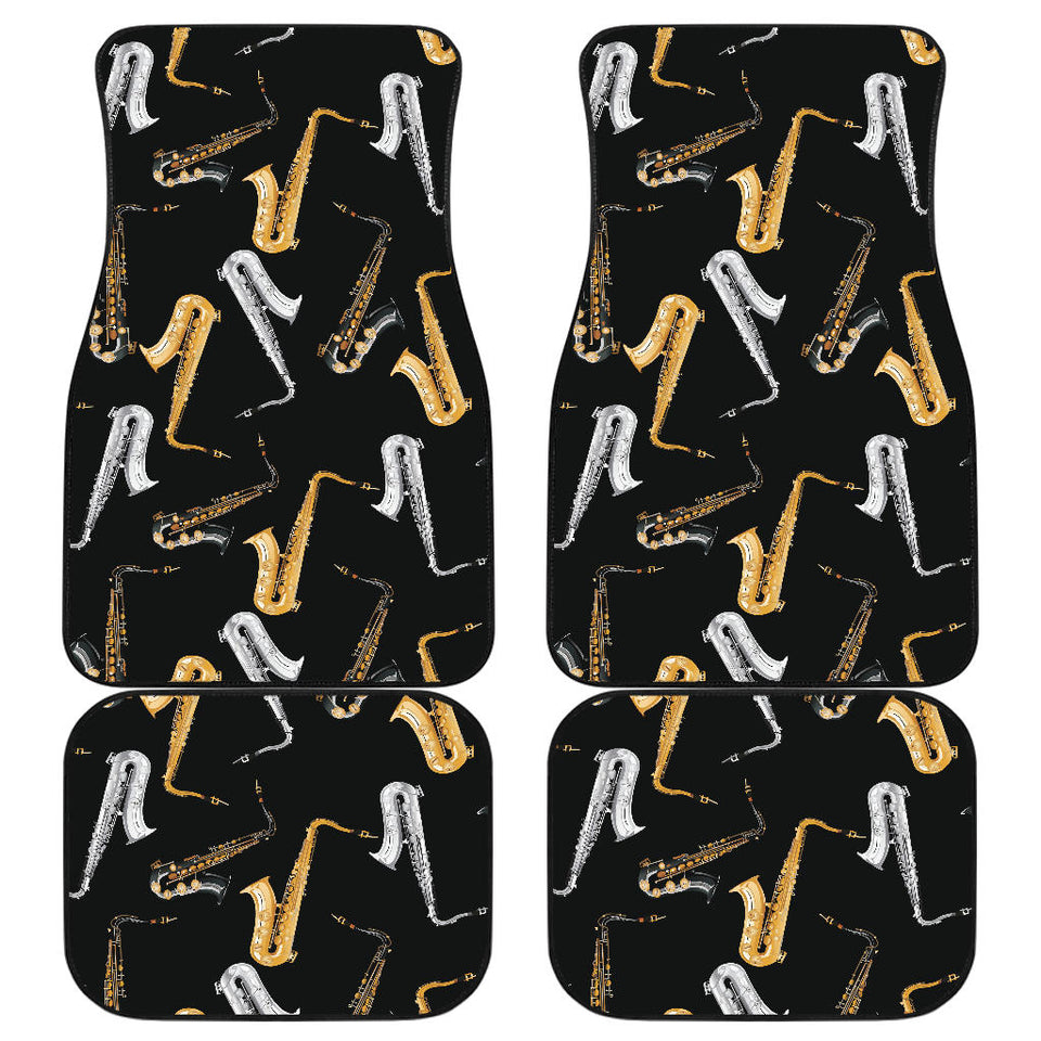 Saxophone Design Pattern Front And Back Car Mats