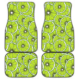Slices Of Lime Design Pattern Front And Back Car Mats