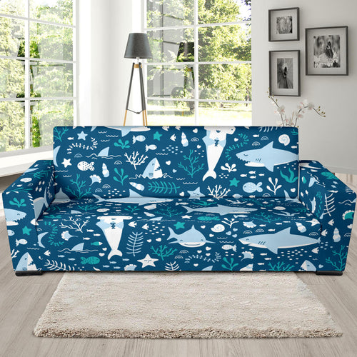 Cute Shark Pattern Sofa Slipcover