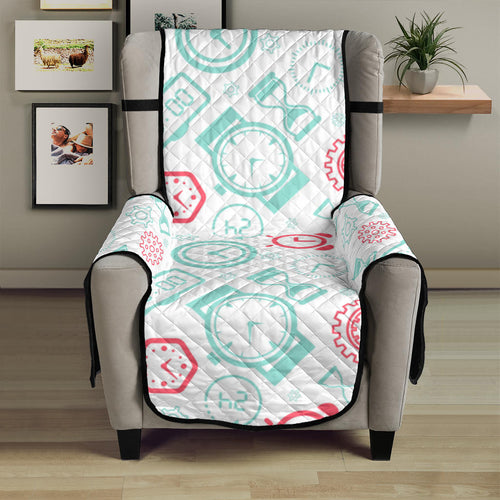 Clock time pattern blackground Chair Cover Protector