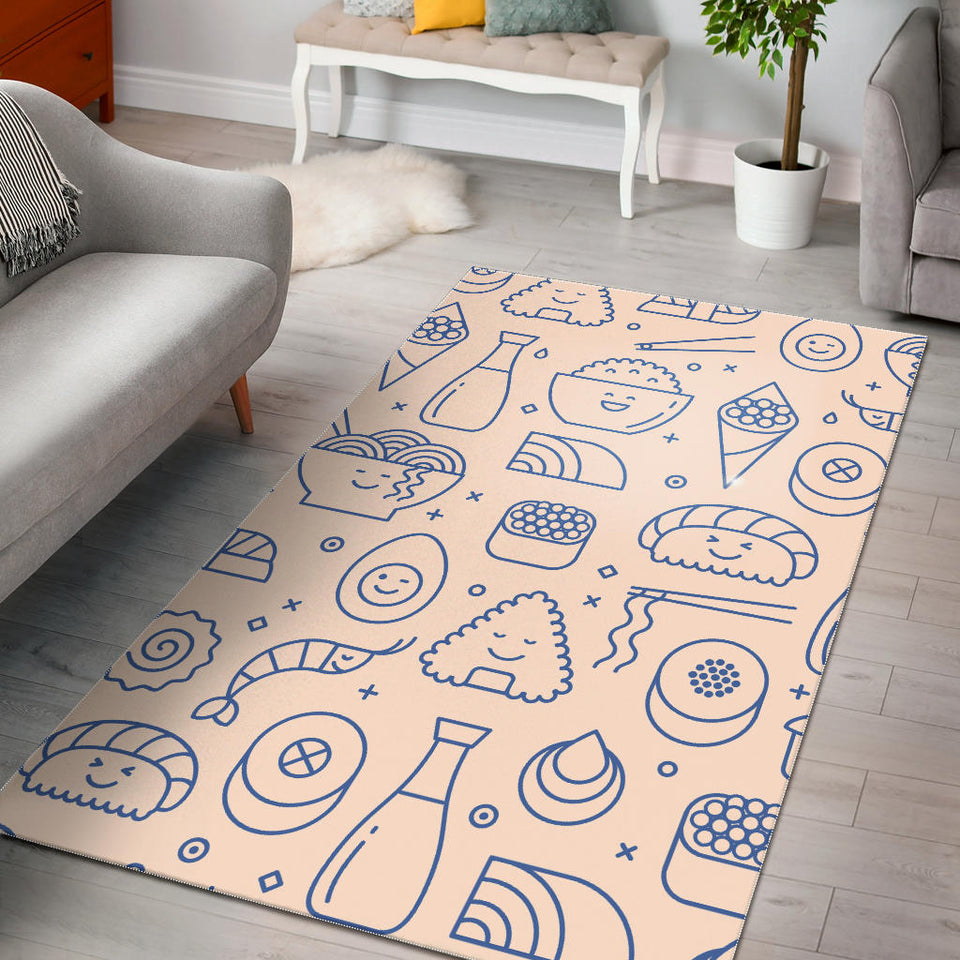 Cute Sushi Icon Pattern Area Rug