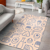 Cute Sushi Icon Pattern Area Rug