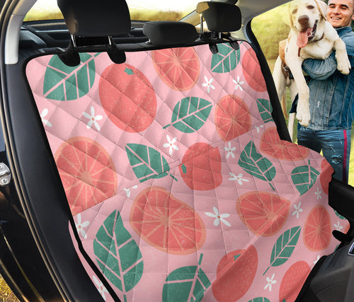 Grapefruit Leaves Flower Pink Background Dog Car Seat Covers