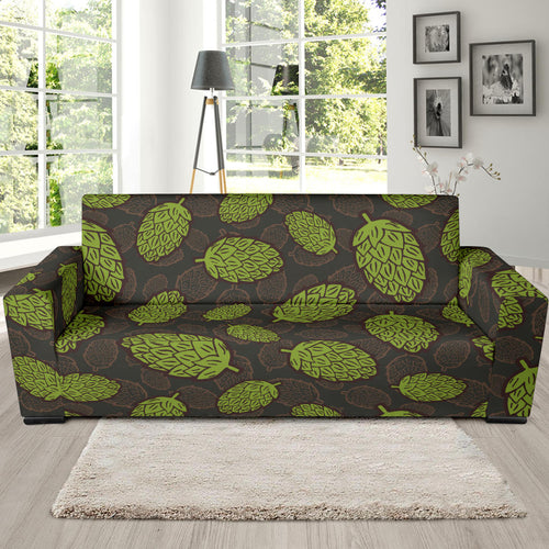 Hop Pattern Black Background Sofa Slipcover