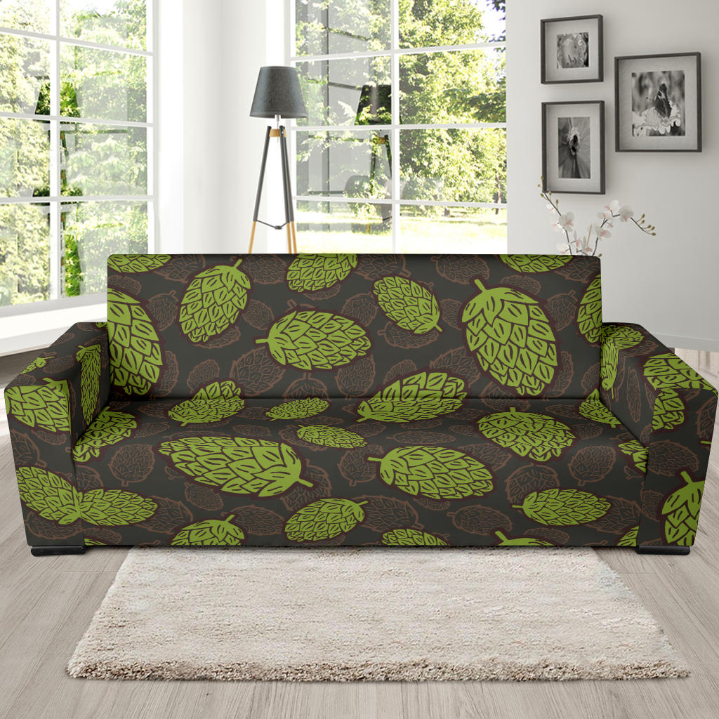 Hop Pattern Black Background Sofa Slipcover