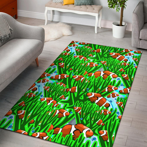 Clown Fish Pattern Print Design 01 Area Rug