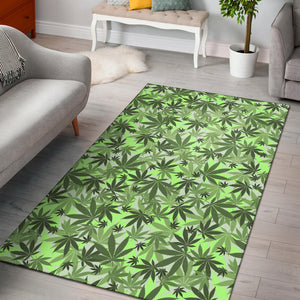 Canabis Marijuana Weed Pattern Print Design 01 Area Rug