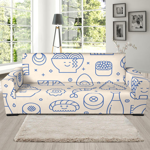 Cute Sushi Icon Pattern Sofa Slipcover