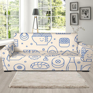 Cute Sushi Icon Pattern Sofa Slipcover