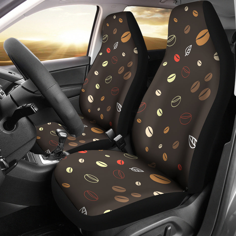 Coffee Bean Leave Pattern Universal Fit Car Seat Covers