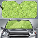 Slices Of Lime Pattern Car Sun Shade