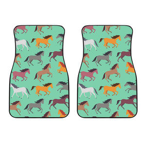 Colorful Horses Pattern Front Car Mats