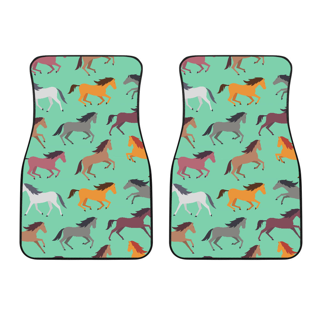 Colorful Horses Pattern Front Car Mats