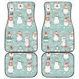 Cute Snowman Pattern Front And Back Car Mats