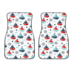 Cute Color Paper Sailboat Pattern Front Car Mats