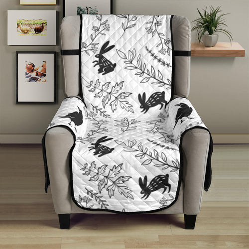 Crows floral wreath rabbit pattern Chair Cover Protector