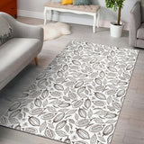 Cocoa Beans Leaves Pattern Area Rug