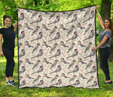 Pigeon Pattern Print Design 04 Premium Quilt