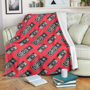 Camera Pattern Print Design 05 Premium Blanket