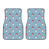 Cute Penguin Christmas Snow Pattern Front Car Mats