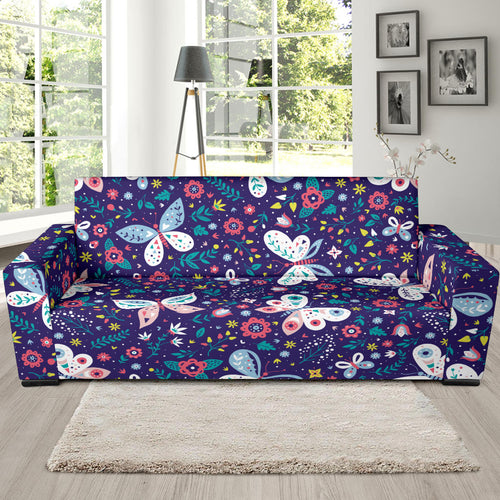 Colorful Butterfly Flower Pattern.Eps Sofa Slipcover