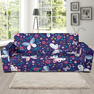 Colorful Butterfly Flower Pattern.Eps Sofa Slipcover