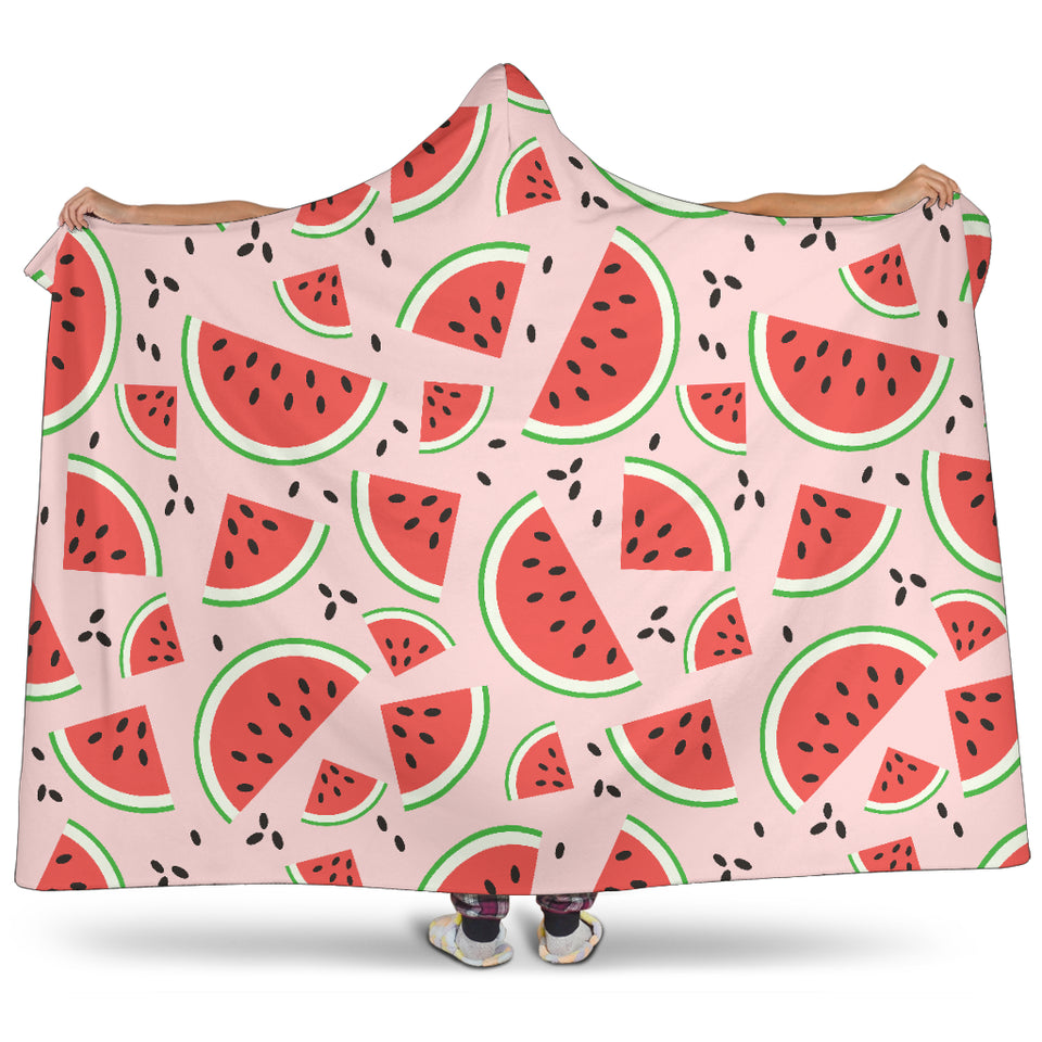 Watermelon Pattern Hooded Blanket
