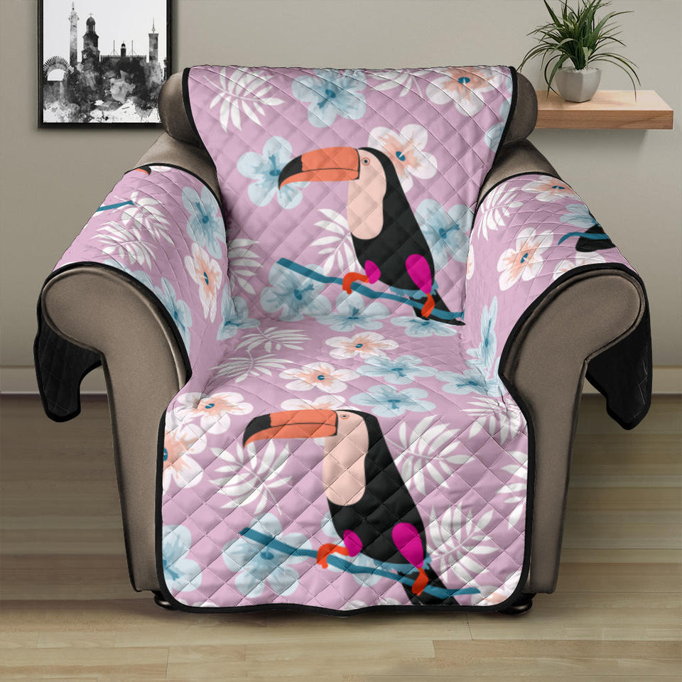 Beautiful toucan flower leaves Recliner Cover Protector