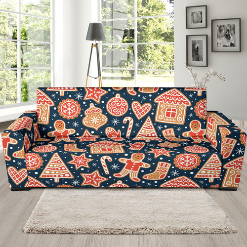 Christmas Gingerbread Cookie Pattern Sofa Slipcover