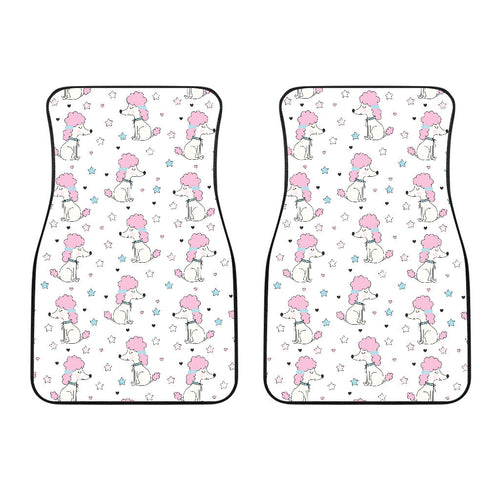 Cute Poodle Dog Star Pattern Front Car Mats