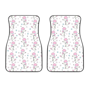 Cute Poodle Dog Star Pattern Front Car Mats
